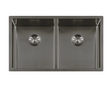 Lorreine 3434SP-Gunmetal Luxe Dubbele Keukenspoelbak Gun Metal 34 x 40 + 34 x 40 Onderbouw – Vlakbouw – Opbouw