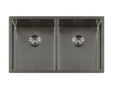 Lorreine 3434SP-Gunmetal Luxe Dubbele Keukenspoelbak Gun Metal 34 x 40 + 34 x 40 Onderbouw – Vlakbouw – Opbouw