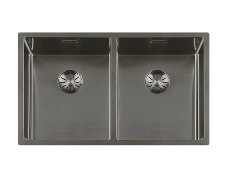 Lorreine 3434SP-Gunmetal Luxe Dubbele Keukenspoelbak Gun Metal 34 x 40 + 34 x 40 Onderbouw – Vlakbouw – Opbouw