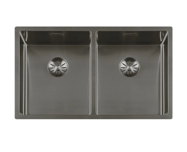 Lorreine 3434SP-Gunmetal Luxe Dubbele Keukenspoelbak Gun Metal 34 x 40 + 34 x 40 Onderbouw – Vlakbouw – Opbouw