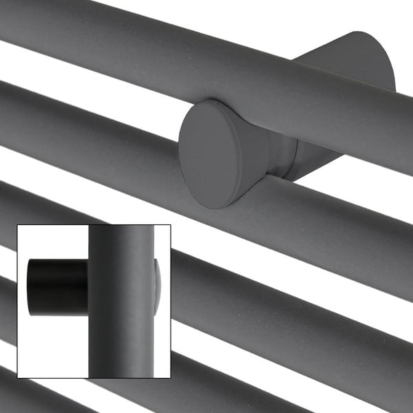 Badkamerradiator Sahara met zijaansluiting, handdoekradiator in antraciet, 40 × 80 cm + elektrisch verwarmingselement 300W grafiet