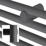 Badkamerradiator Sahara met zijaansluiting, handdoekradiator in antraciet, 40 × 80 cm + elektrisch verwarmingselement 300W grafiet