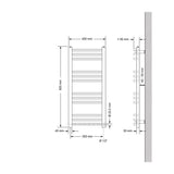 Badkamerradiator Sahara met zijaansluiting, handdoekradiator in antraciet, 40 × 80 cm + elektrisch verwarmingselement 300W grafiet