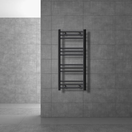 Badkamerradiator Sahara met zijaansluiting, handdoekradiator in antraciet, 40 × 80 cm + elektrisch verwarmingselement 300W grafiet