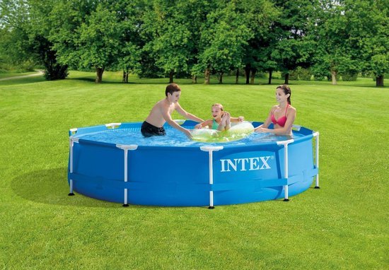 Intex Metal Frame zwembad 305 x 76 cm-met 12-Volt filterpomp