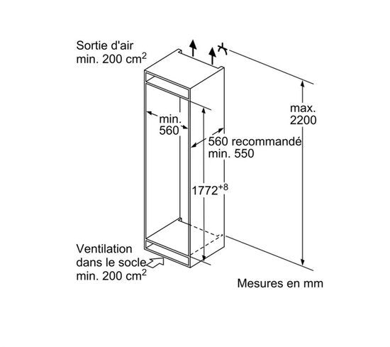 Bosch inbouw koelkast KIV87NSE0 - Sleepdeur - Wit