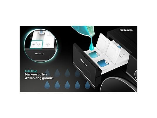 Hisense wasmachine WF5I1045BBQ - Zwart - 10,5 kg