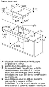 Bosch inbouw inductie kookplaat PVQ811H26E - Zwart - Geïntegreerde afzuiging