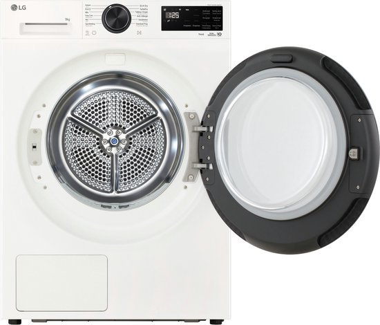 LG warmtepompdroger RHX5009TWB - 9 kg - Wit