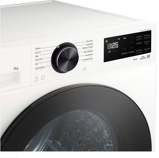 LG warmtepompdroger RHX5009TWB - 9 kg - Wit