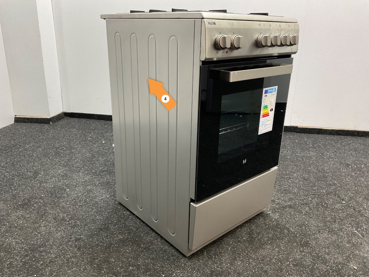 ETNA Gas/elektro fornuis FGV350RVS - 50 cm - RVS