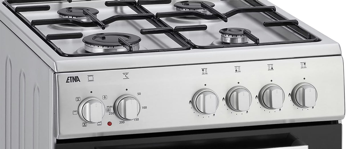 ETNA Gas/elektro fornuis FGV350RVS - 50 cm - RVS