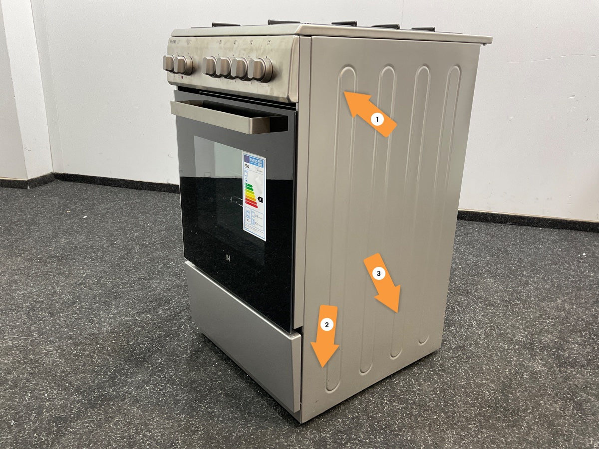 ETNA Gas/elektro fornuis FGV350RVS - 50 cm - RVS