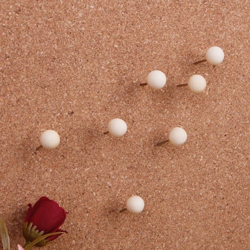 Prikwandkurk op rol - 8mm dik - 150cm breed - Voorgelijmd 1mtr + houten pushpins