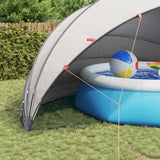 vidaXL Opvouwbare Zwembadkoepel Handmatig - Grijs/Oranje - 592 x 590 x 275 cm