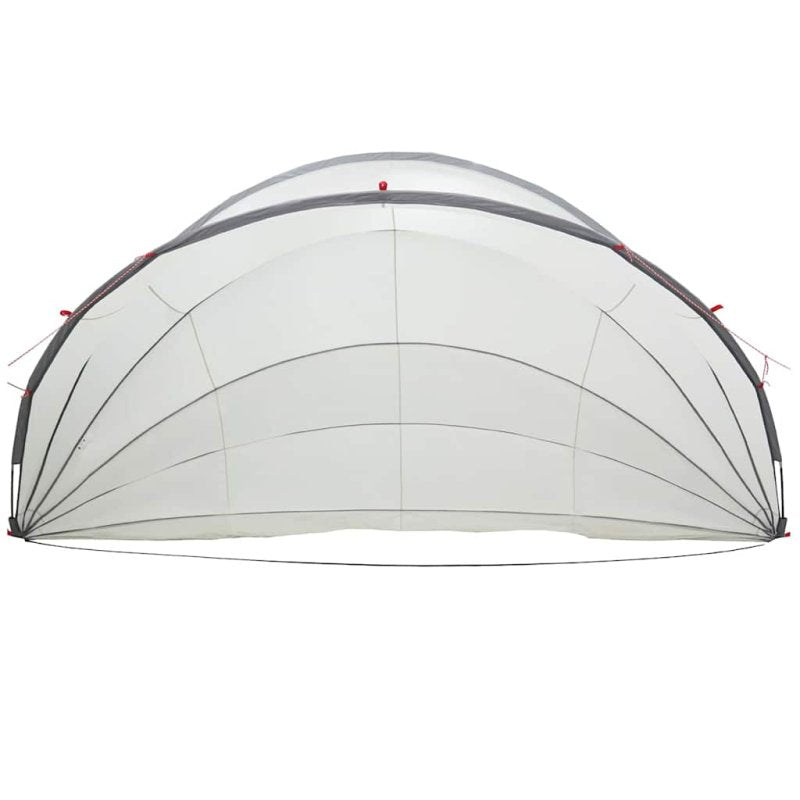 vidaXL Opvouwbare Zwembadkoepel Handmatig - Grijs/Oranje - 592 x 590 x 275 cm