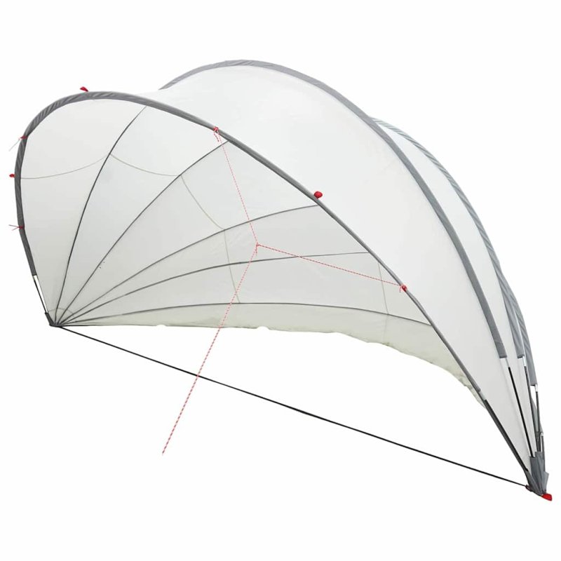 vidaXL Opvouwbare Zwembadkoepel Handmatig - Grijs/Oranje - 592 x 590 x 275 cm