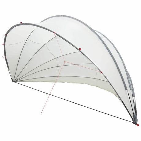 vidaXL Opvouwbare Zwembadkoepel Handmatig - Grijs/Oranje - 592 x 590 x 275 cm