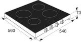 Etna KCV154WIT - Vrijstaande Keramische Kookplaat - 54 cm - WIT