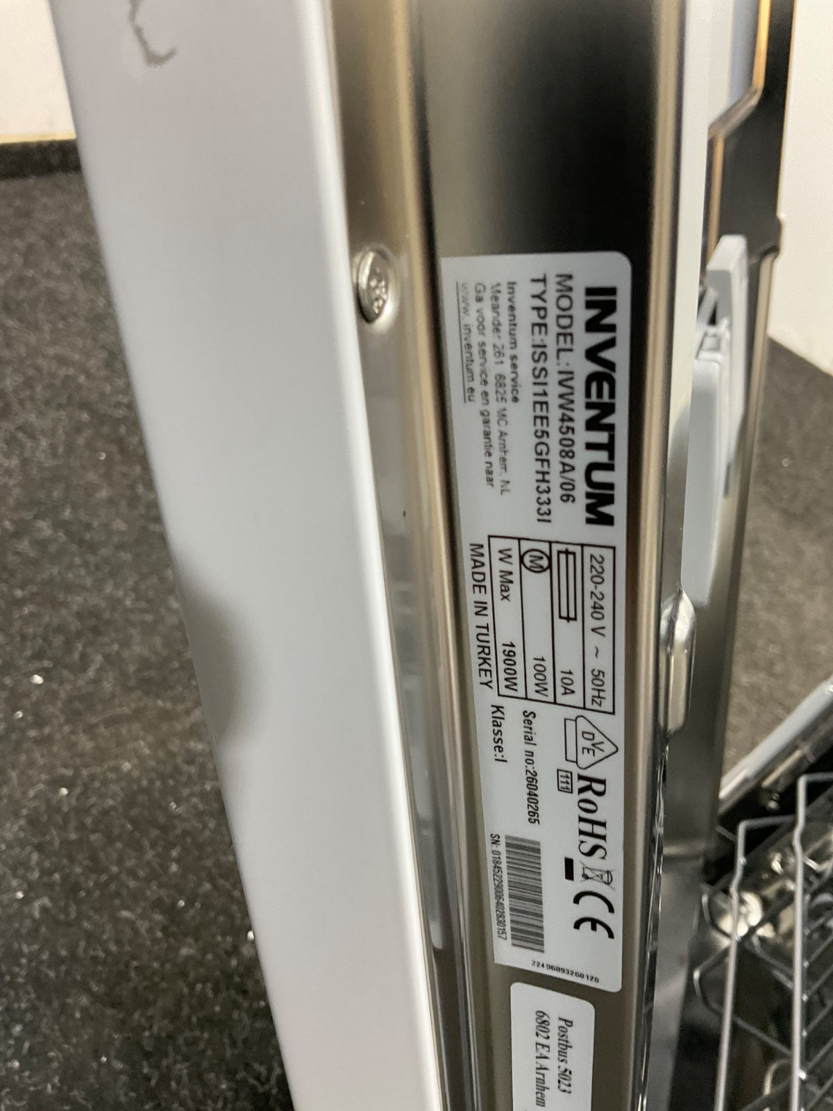 Inventum smalle inbouw vaatwasser IVW4508A - 45 cm