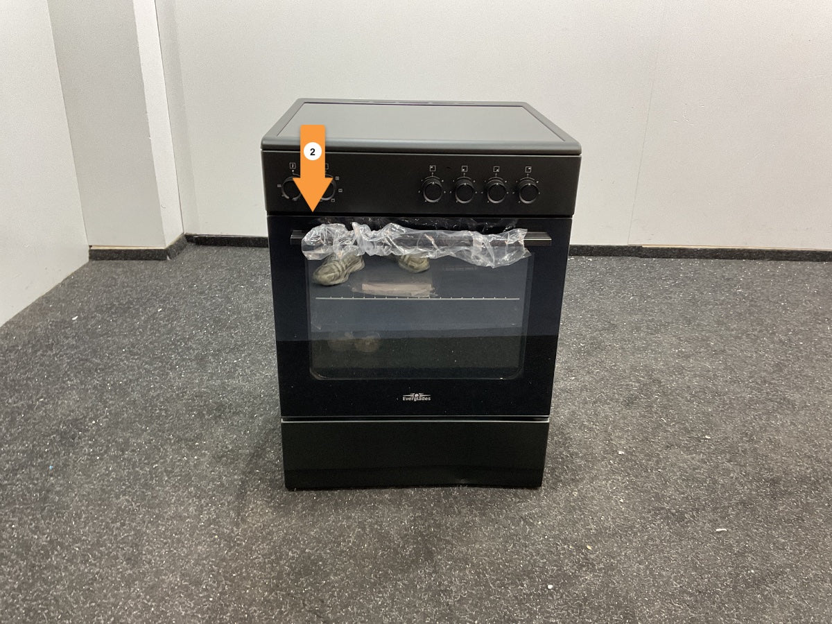 Everglades keramisch fornuis EVCK6110 - Mat Zwart