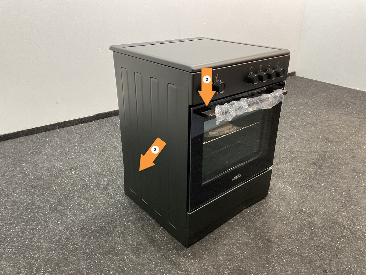 Everglades keramisch fornuis EVCK6110 - Mat Zwart