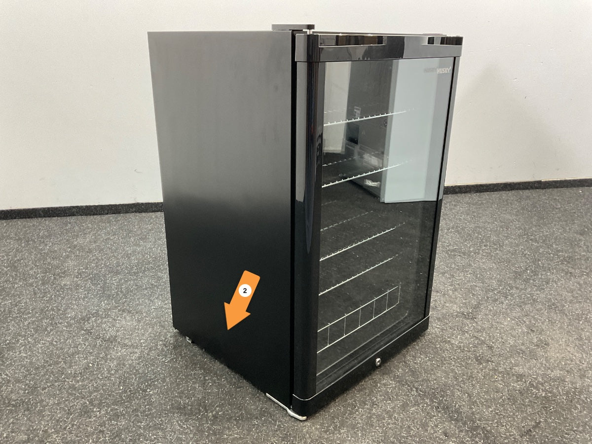 Husky KK110-CNS-NL-HU - Koeler - Met Glazen Deur - 130 Liter - 40dB - Zwart