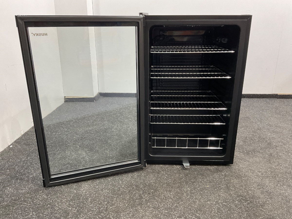 Husky KK110-CNS-NL-HU - Koeler - Met Glazen Deur - 130 Liter - 40dB - Zwart