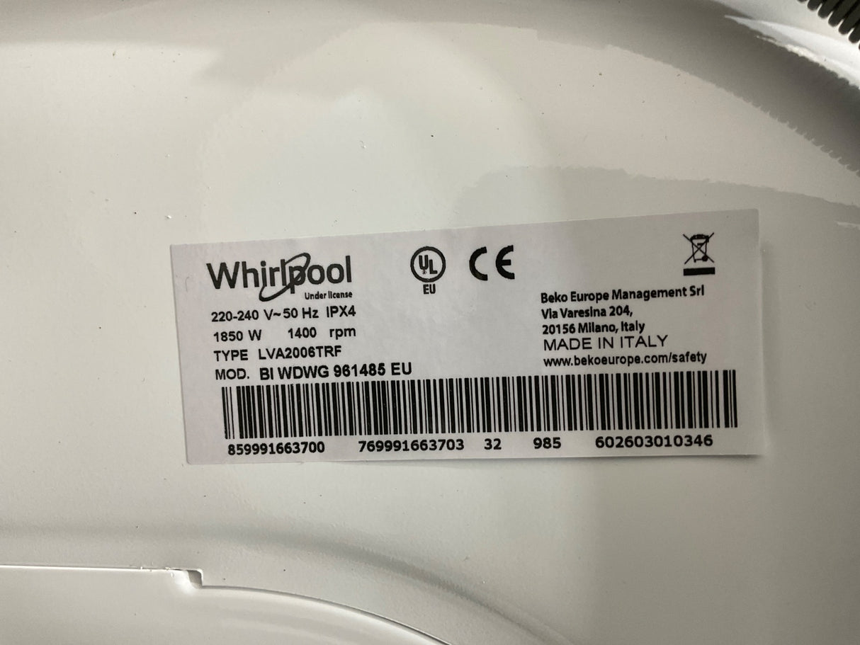 Whirlpool inbouw was-droogcombinatie BI WDWG 861485 EU