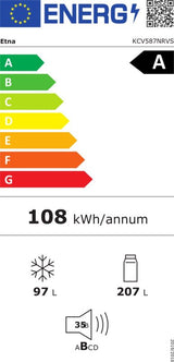 ETNA KCV587NRVS RVS - Energielabel A - 304l - LED verlichting
