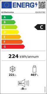 LG Amerikaanse koelkast GSLE81PYBC - 628L