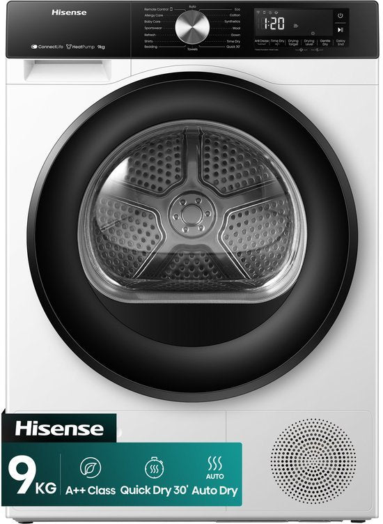 Hisense warmtepompdroger DH3S902BWCC - 9 kg - Vrijstaand