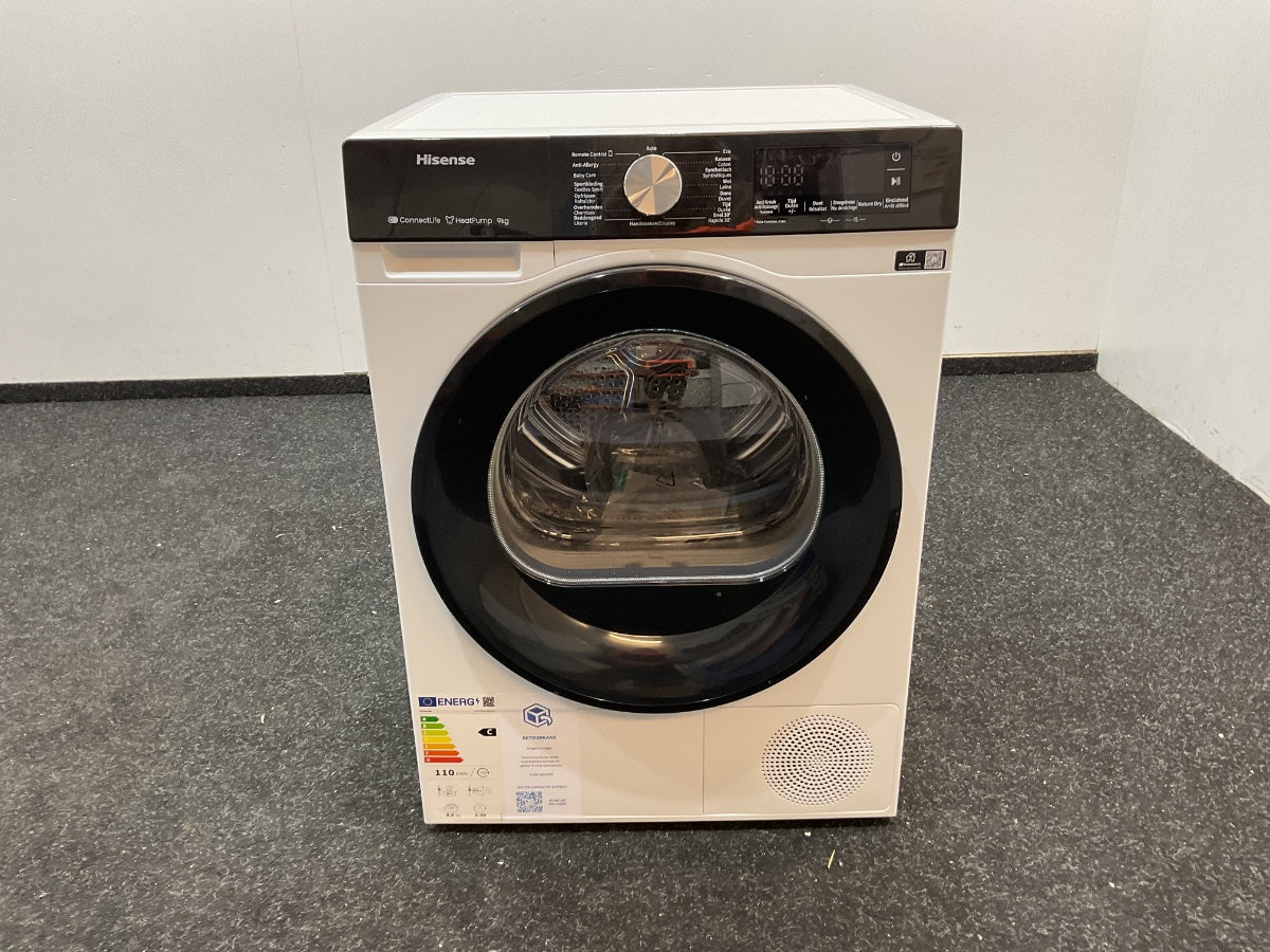Hisense warmtepompdroger DH3S902BWCC - 9 kg - Vrijstaand