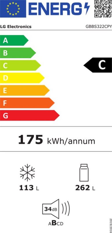 LG koelkast GBBS322CPY - Vrijstaand - Zilverkleurig
