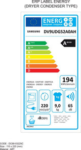 Samsung warmtepompdroger DV9UDG52A0AHEN - Wit - NL/FR