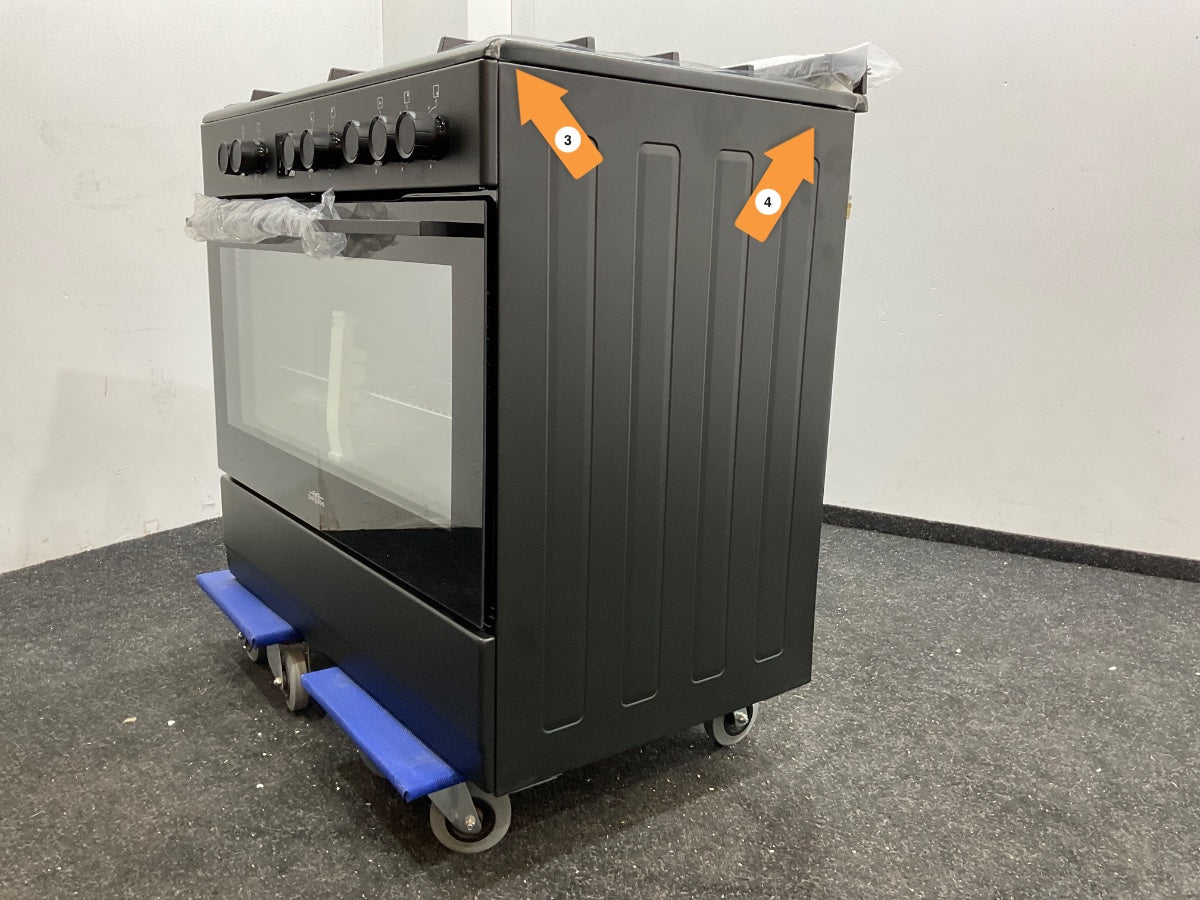 Everglades gasfornuis EVCK9020 - Mat Zwart - 90cm