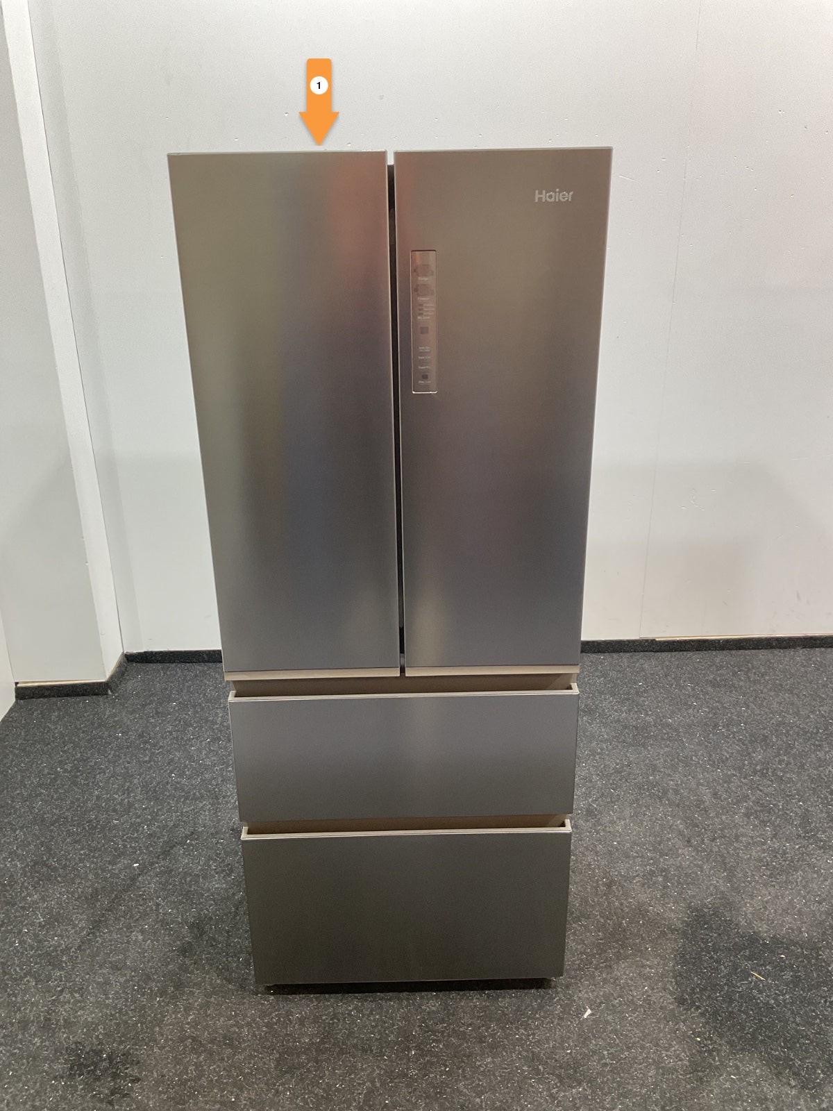 Haier koelkast HFR3718DNMM - 402L - RVS
