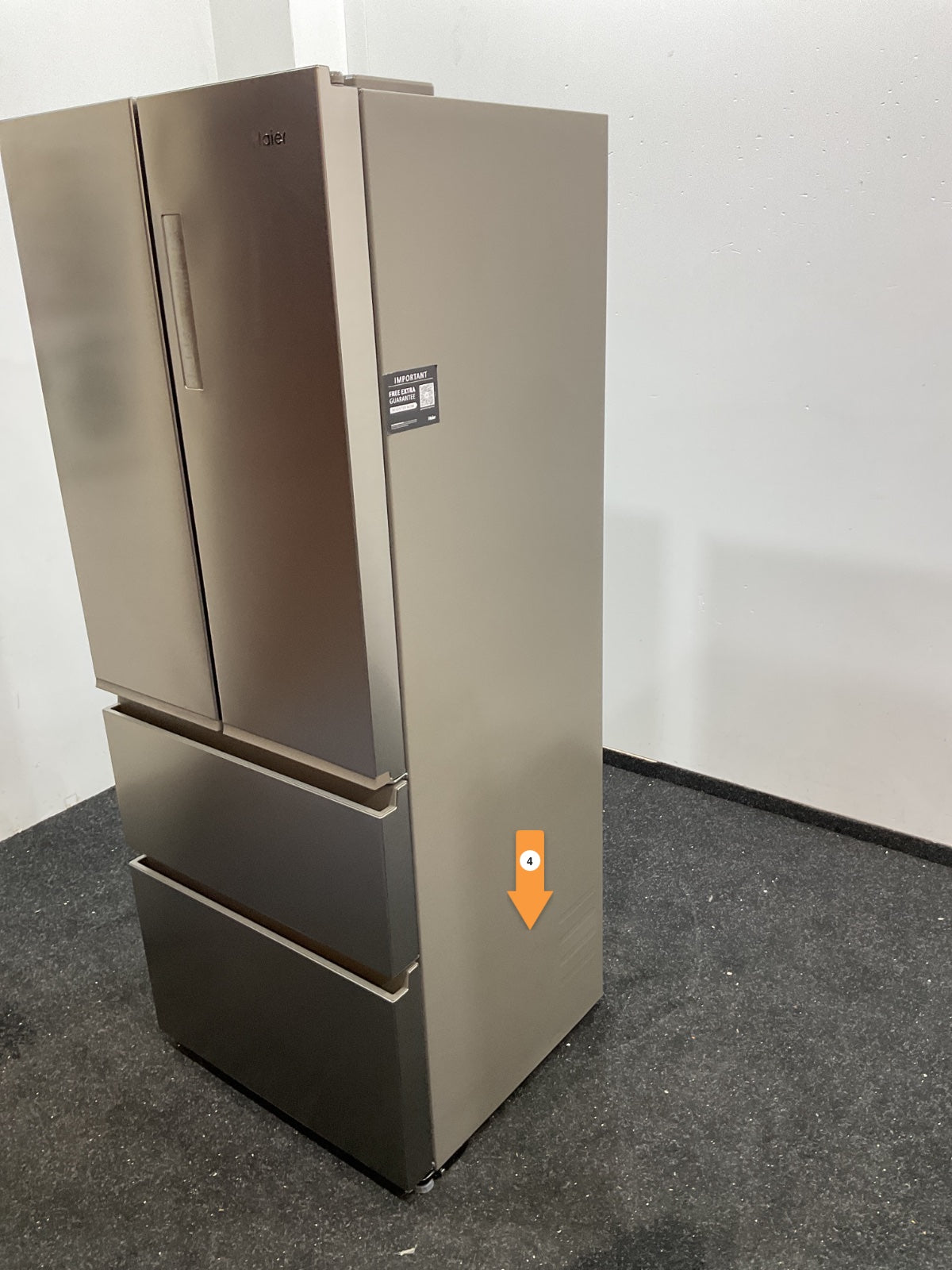 Haier koelkast HFR3718DNMM - 402L - RVS