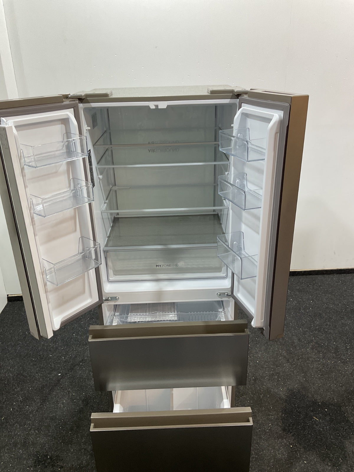 Haier koelkast HFR3718DNMM - 402L - RVS