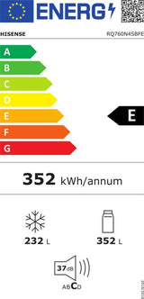 Hisense Amerikaanse koelkast RQ760N4SBFE - Zwart