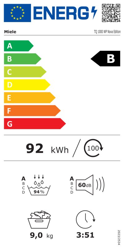 Miele warmtepompdroger TQ 1000 WP Nova Edition - 9KG