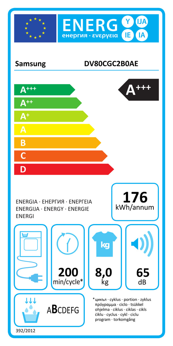 Samsung warmtepompdroger DV80CGC2B0AEEN - 8kg