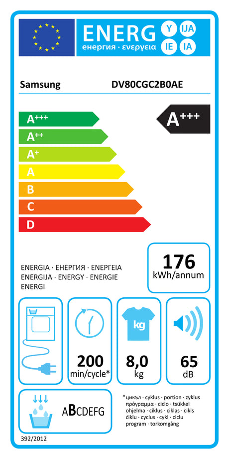 Samsung warmtepompdroger DV80CGC2B0AEEN - 8kg