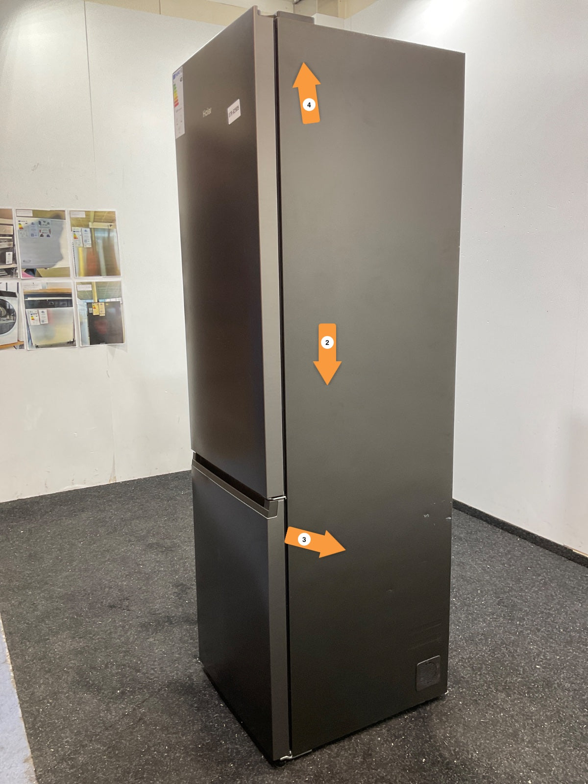 Haier koelkast HDPR3620ANPD - Donker RVS