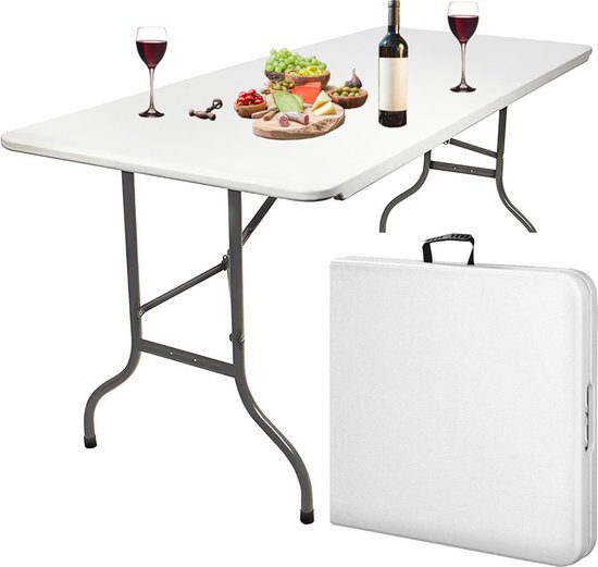 MaxxGarden Vouwtafel PRO - Opvouwbare Kampeer Tafel - Weersbestendig - 180 x 74 x 74cm- Wit