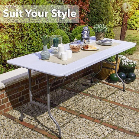 MaxxGarden Vouwtafel PRO - Opvouwbare Kampeer Tafel - Weersbestendig - 180 x 74 x 74cm- Wit