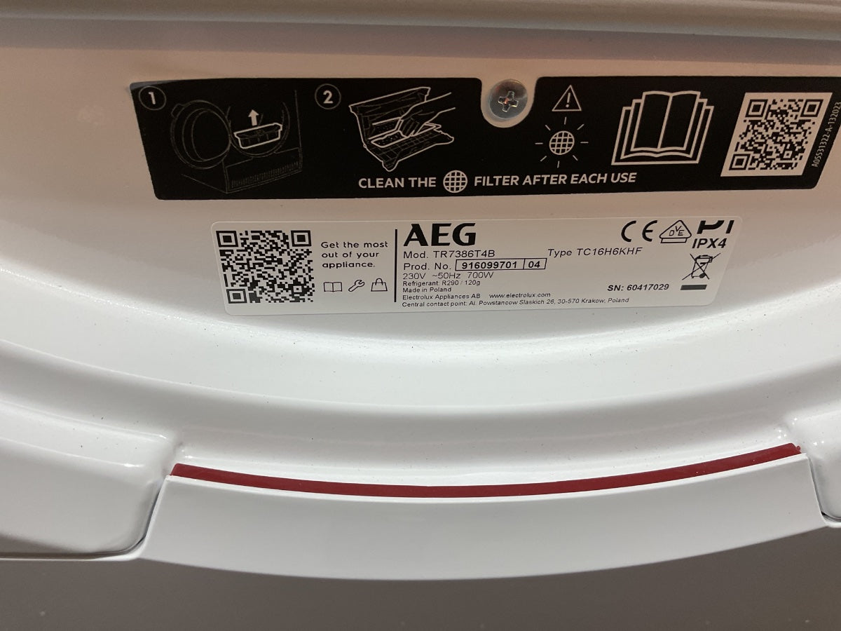AEG warmtepompdroger TR7386T4B - 7000 serie 