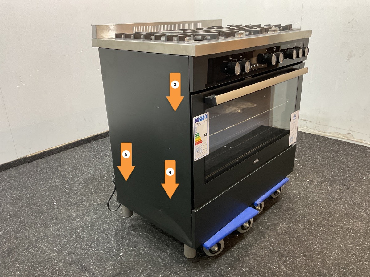 Everglades gasfornuis EVCK9050 Pro - Zwart Glas & RVS