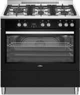 Everglades gasfornuis EVCK9050 Pro - Zwart Glas & RVS