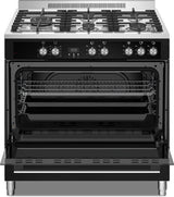 Everglades gasfornuis EVCK9050 Pro - Zwart Glas & RVS